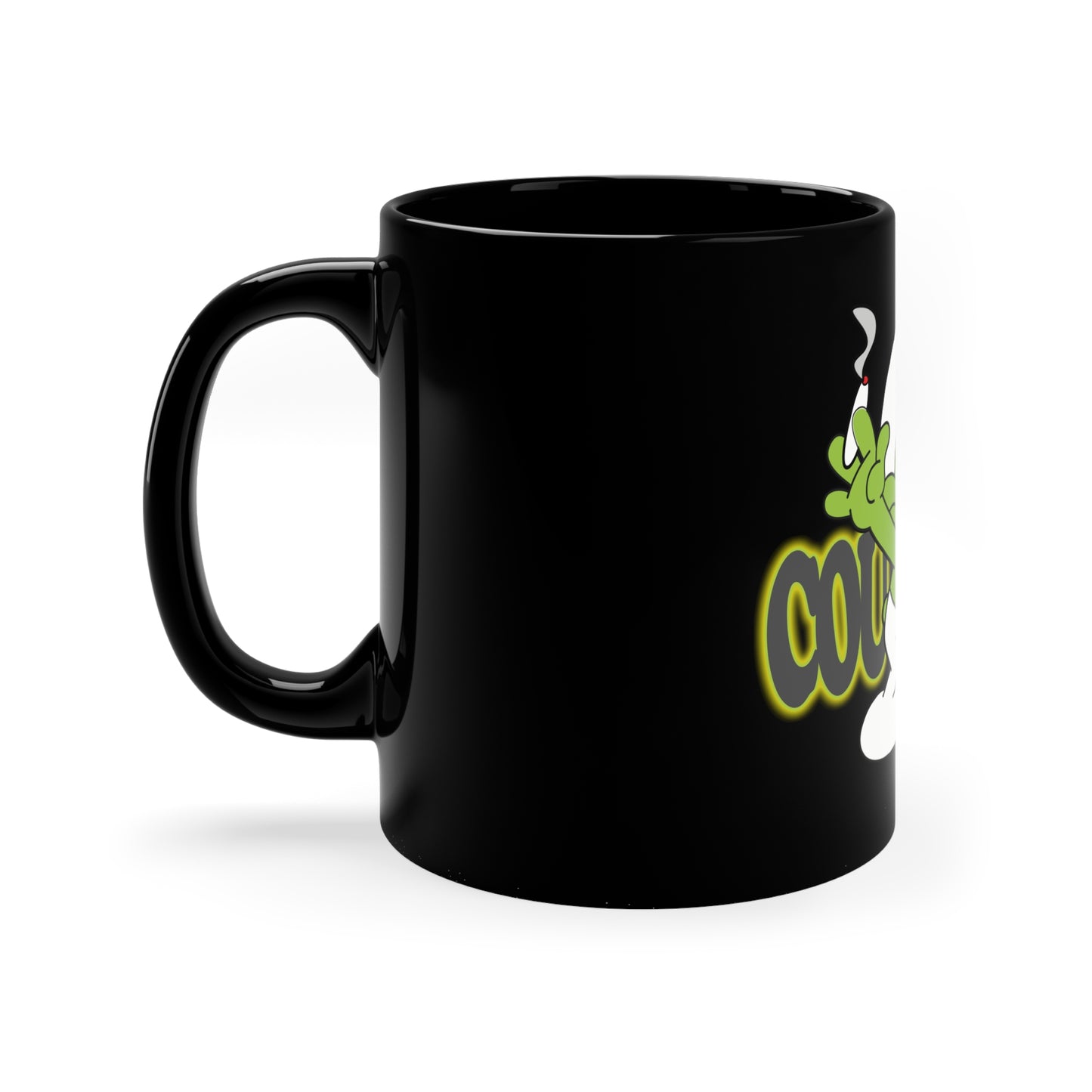 Coughy Character 11oz Black Mug